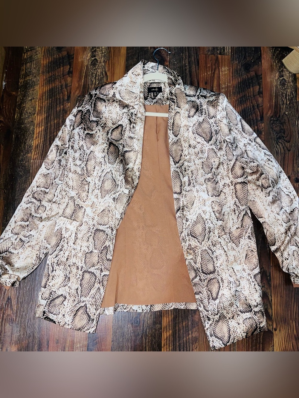 Snake Print Lightweight Jacket - Neutral Brown